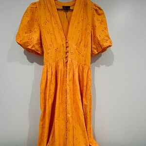Nobody’s Child Orange Floral Embroidered Dress.
